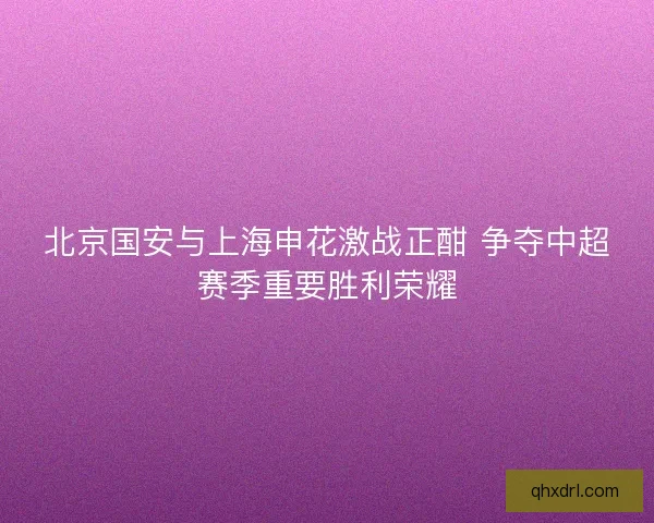 北京国安与上海申花激战正酣 争夺中超赛季重要胜利荣耀